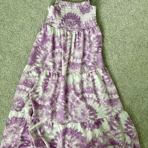 Purple Tie-Dye Kids Maxi Dress